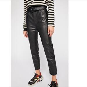 We the Free Black Belted Vegan Leather Pants